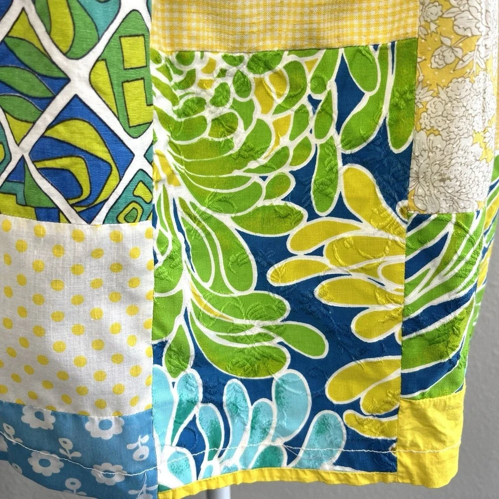 Patchwork Pinafore Apron Wrap Tie Homemade Mini Cottagecore OS Boho Grandma